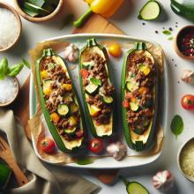 Savory Stuffed Zucchini Boats: Ground Beef Delight Recipe