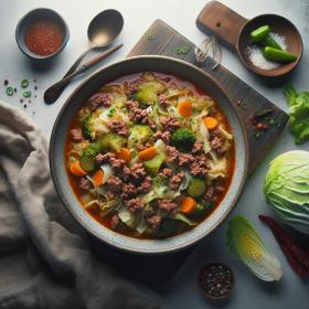 Hearty Keto Cabbage Soup: Savory Ground Beef Delight