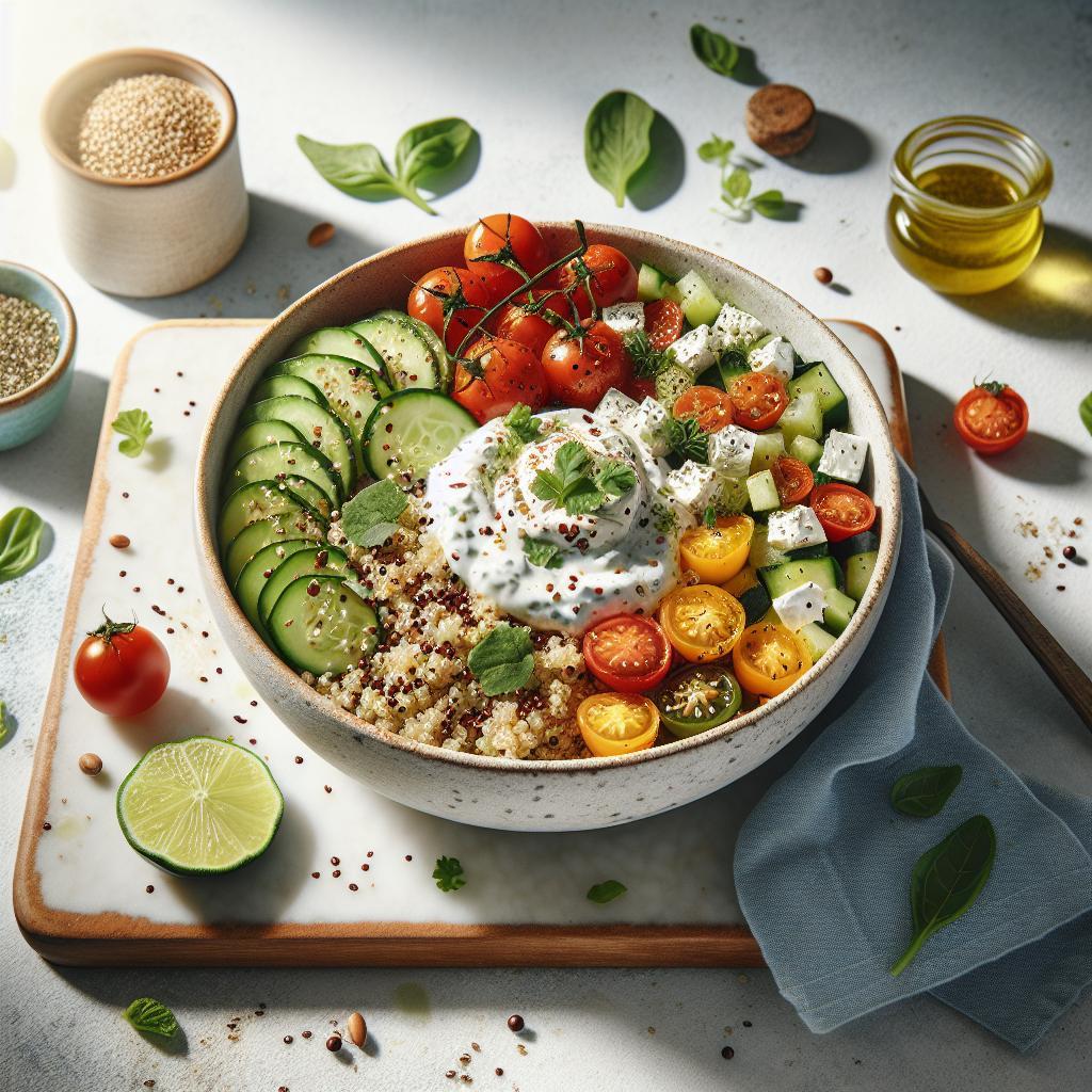 Bright Bites: Greek Quinoa Bowls with Zesty Tzatziki