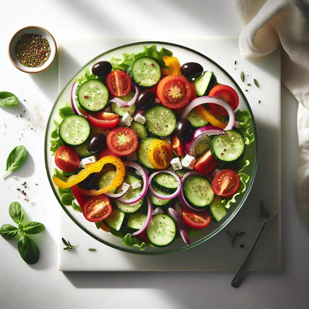 Classic Greek Salad: Quick, Refreshing & Vegan-Friendly Delight