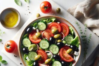 Classic Greek Salad: Quick, Refreshing & Vegan Delight