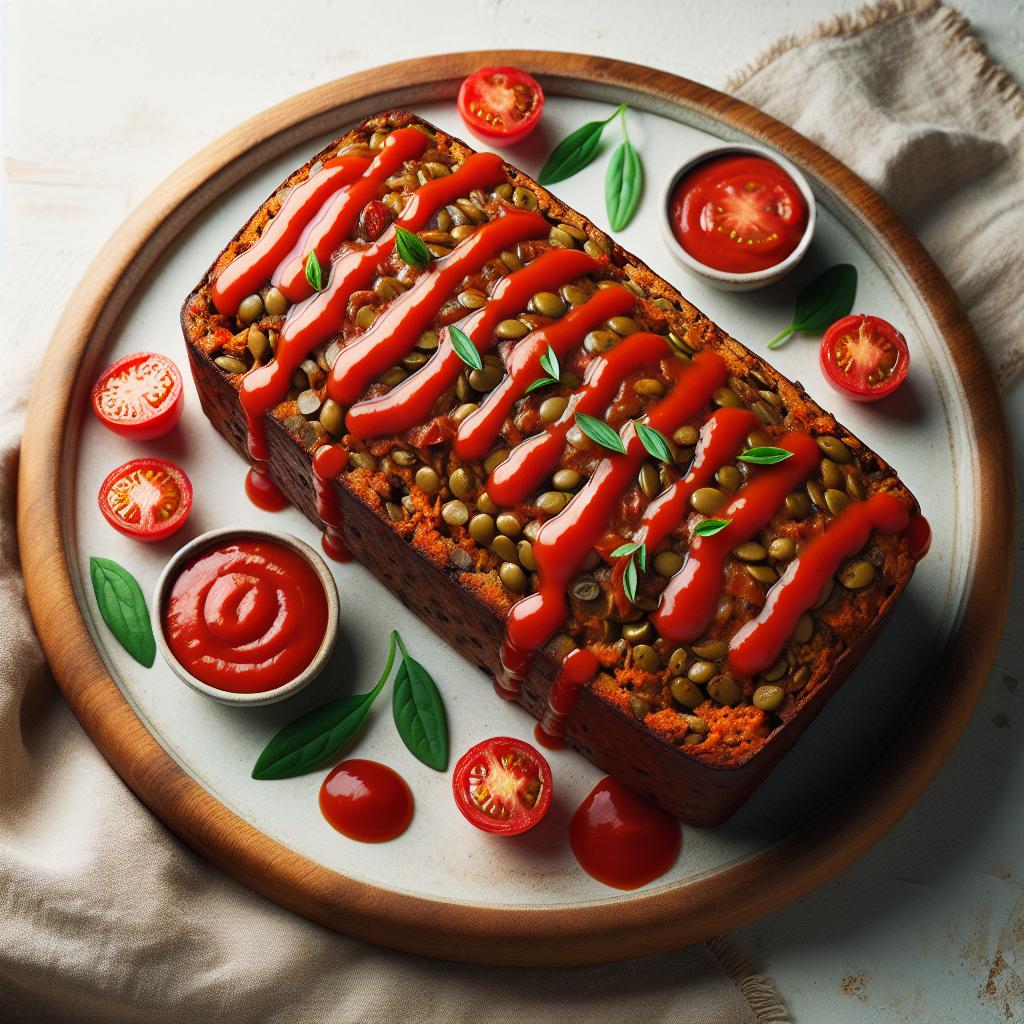 Savor the Hearty Vegan Lentil Loaf with Tangy Tomato Glaze