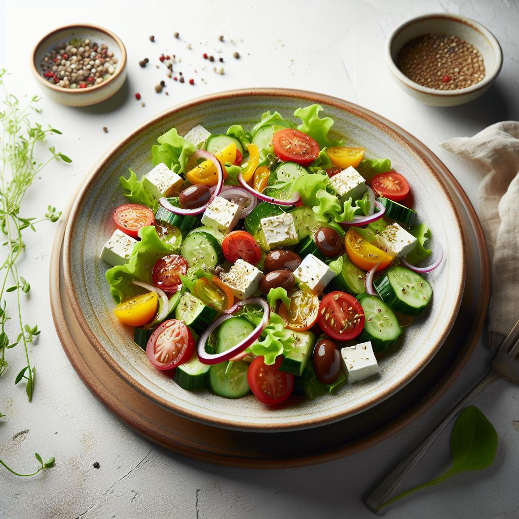 Classic Greek Salad: Quick, Refreshing & Vegan Delight