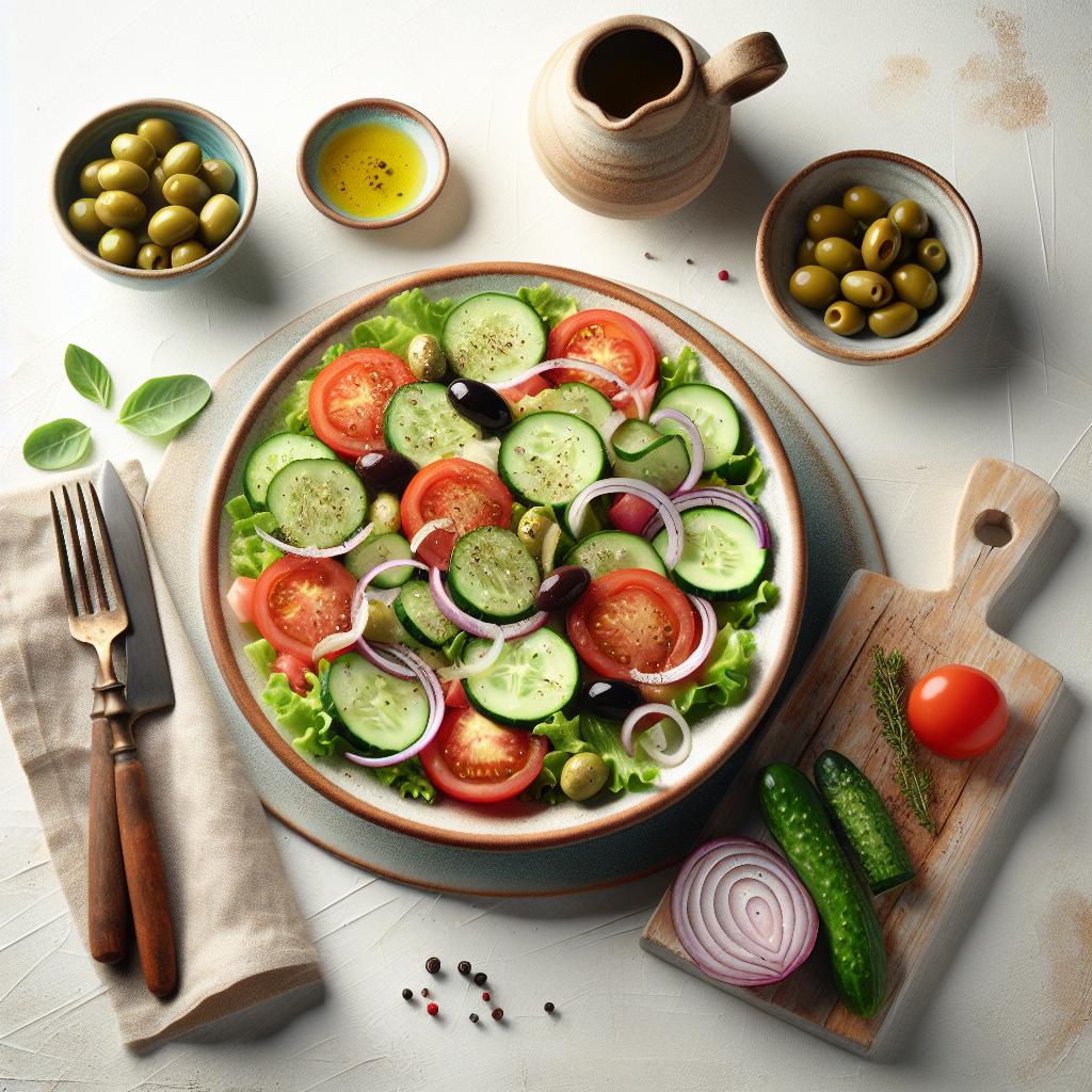 Classic Greek Salad: Quick, Refreshing & Vegan-Friendly Delight