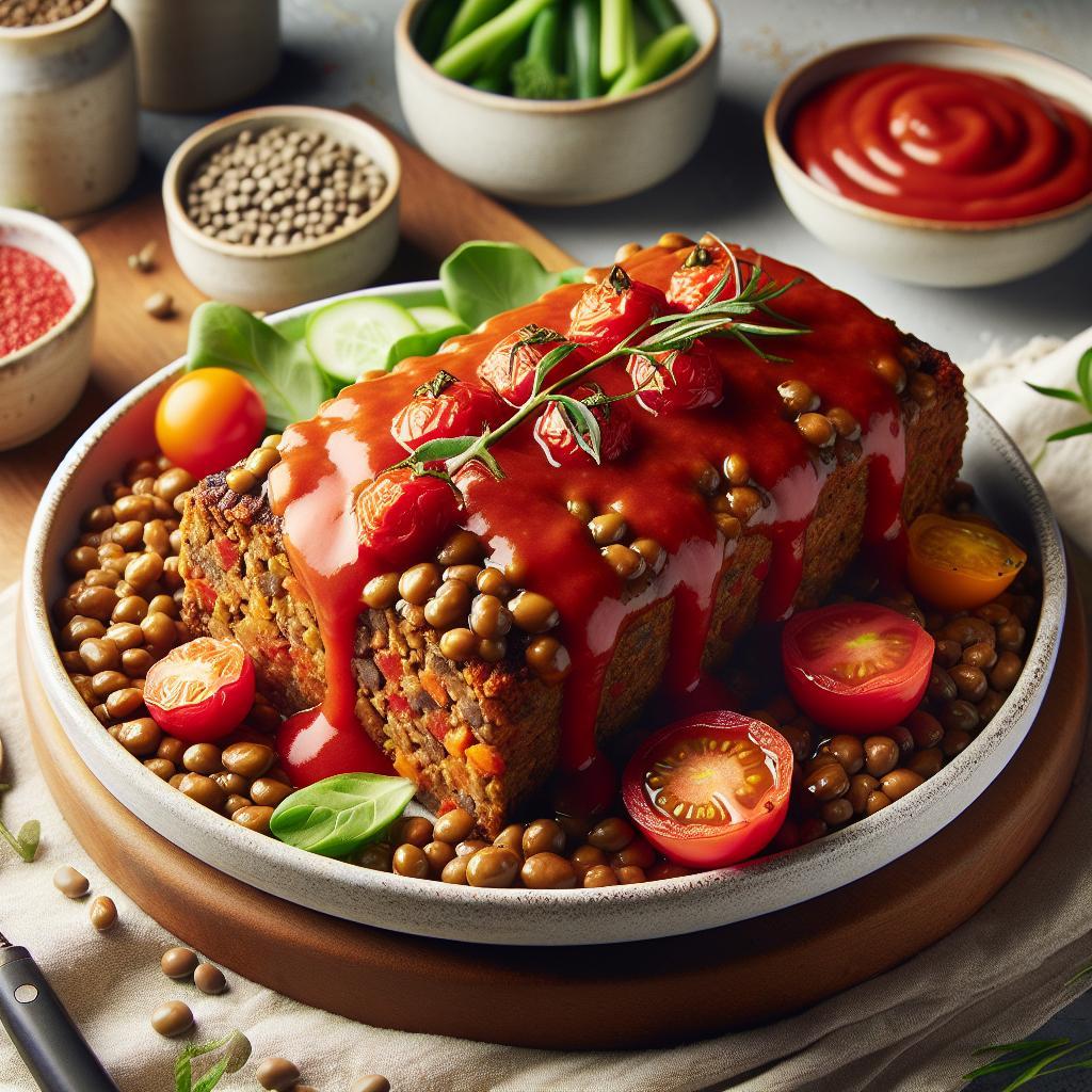 Savor the Hearty Vegan Lentil Loaf with Tangy Tomato Glaze