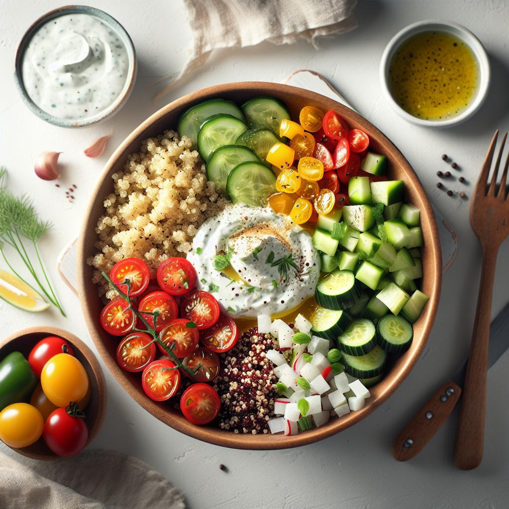 Bright Bites: Greek Quinoa Bowls with Zesty Tzatziki