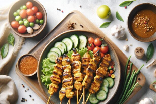 Grilled Chicken Satay with Irresistible Spicy Peanut Sauce