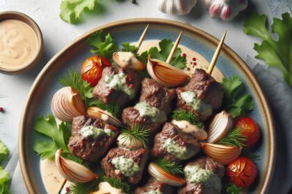 Savory Beef Kofta Kebabs with Creamy Garlic Sauce Delight