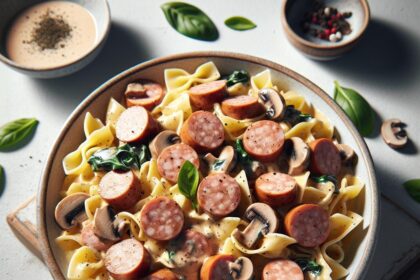 Savory Turkey Sausage Pasta with Creamy Mushroom Sauce