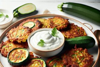 Crispy Zucchini Fritters: A Perfect Yogurt Dip Delight