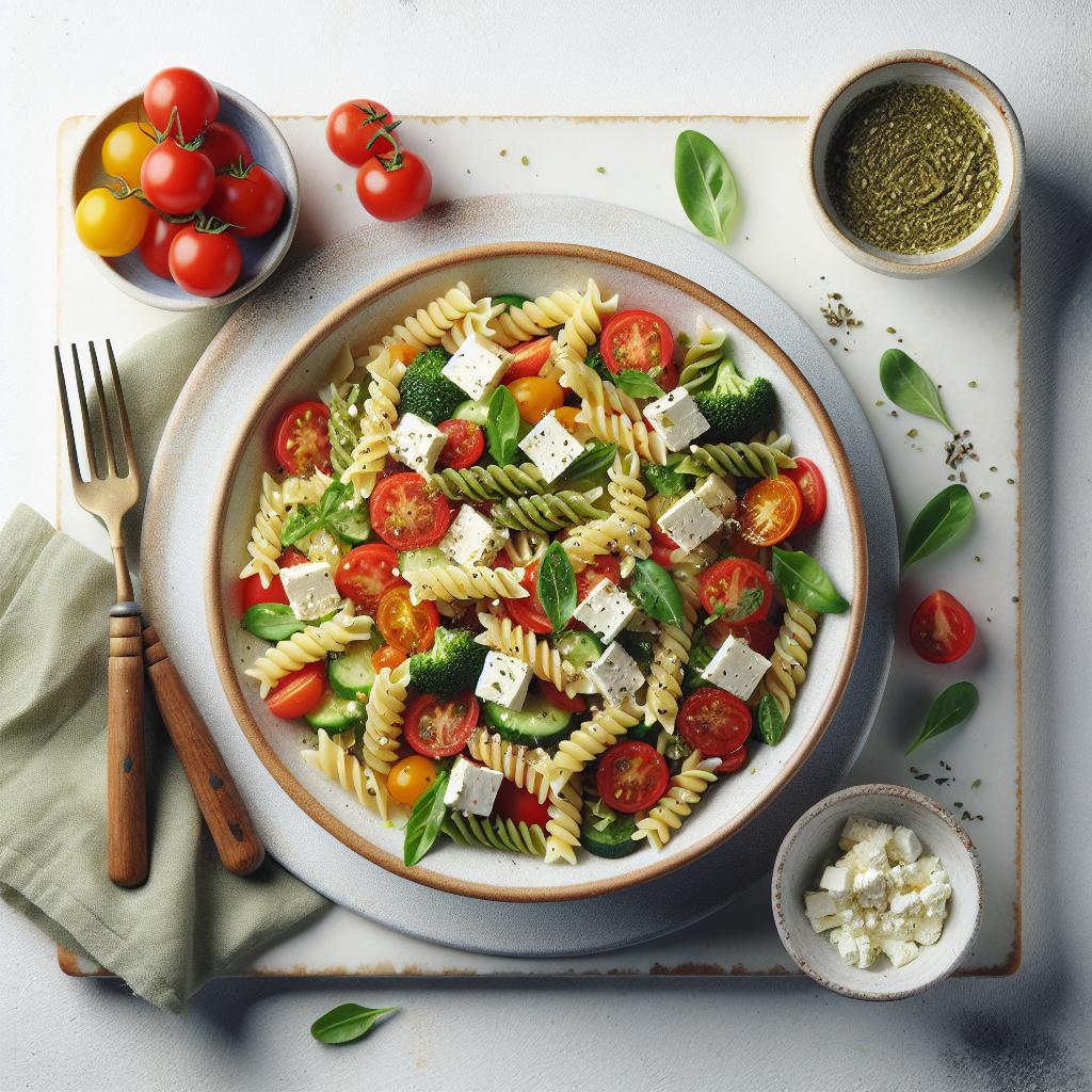 Mediterranean Delight: Greek Pasta Salad with Feta Flair