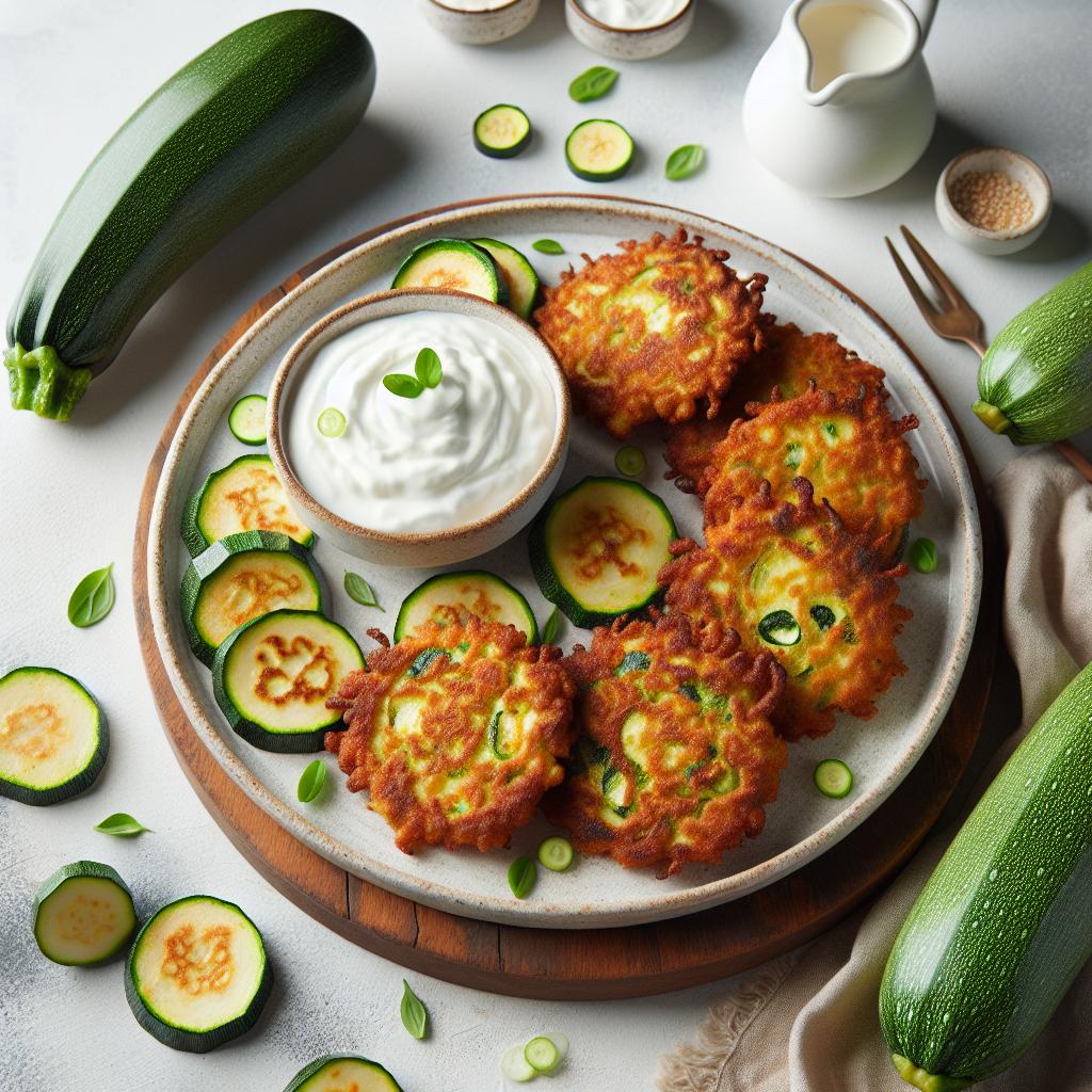 Crispy Zucchini Fritters: A Perfect Yogurt Dip Delight