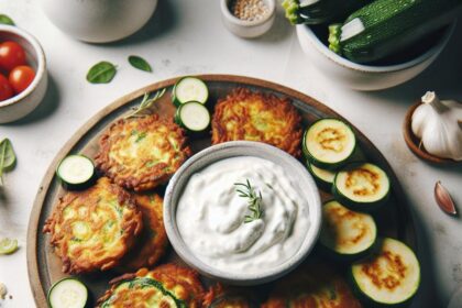 Crispy Zucchini Fritters with Creamy Yogurt Dip Delight