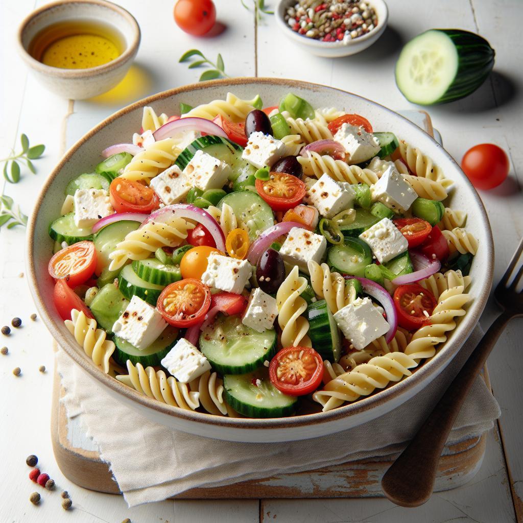 Mediterranean Delight: Greek Pasta Salad with Feta Cheese