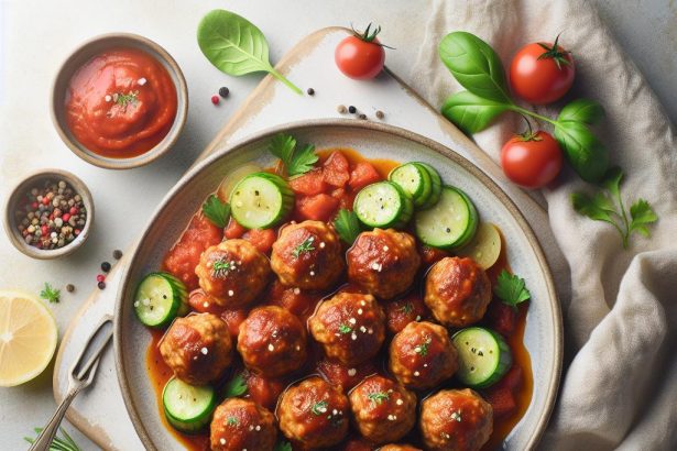 Savory Turkey Meatballs Simmered in Rich Tomato Sauce