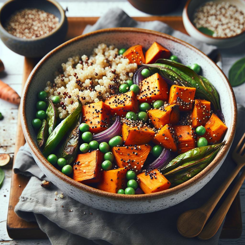 Nutritious Delight: Roasted Sweet Potato and Quinoa Bowl