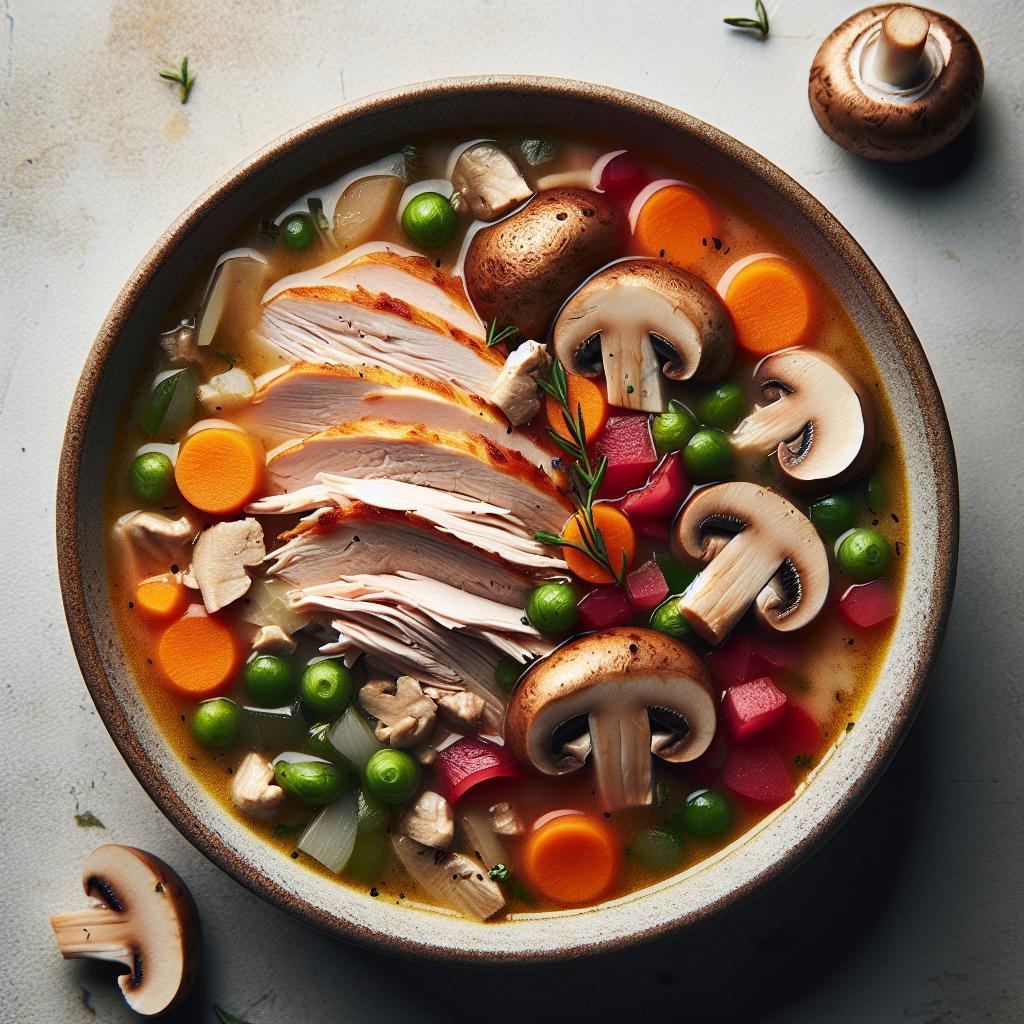 Savor the Blend: Turkey and Mushroom Soup Uncovered