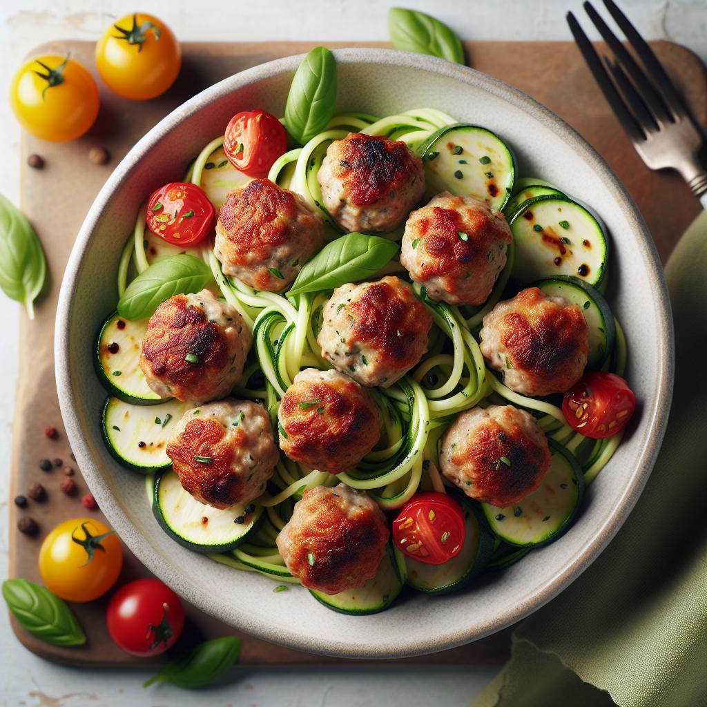 Wholesome Turkey Meatballs with Zucchini Noodle Delight
