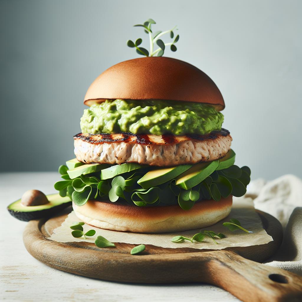 Turkey Burger Delight: Creamy Avocado Mash Twist
