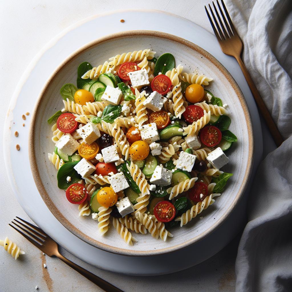 Mediterranean Delight: Greek Pasta Salad with Feta Cheese