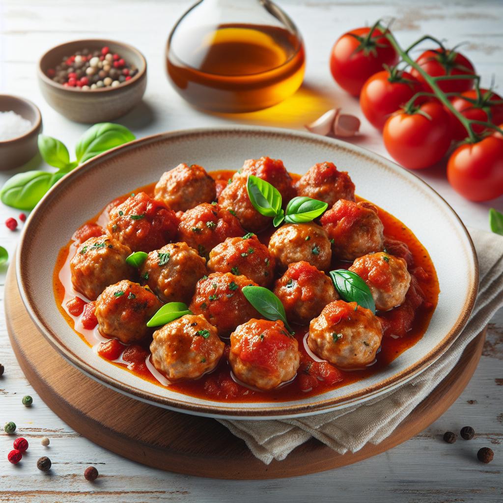 Savory Turkey Meatballs Simmered in Rich Tomato Sauce