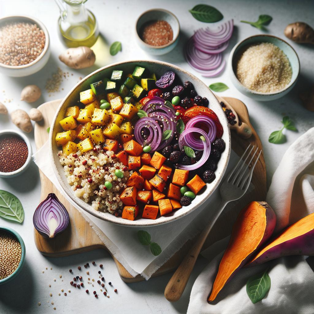 Nutritious Delight: Roasted Sweet Potato and Quinoa Bowl