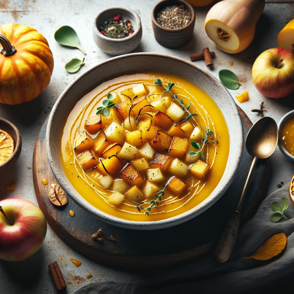Golden Harvest: A Savory Roasted Squash & Apple Soup