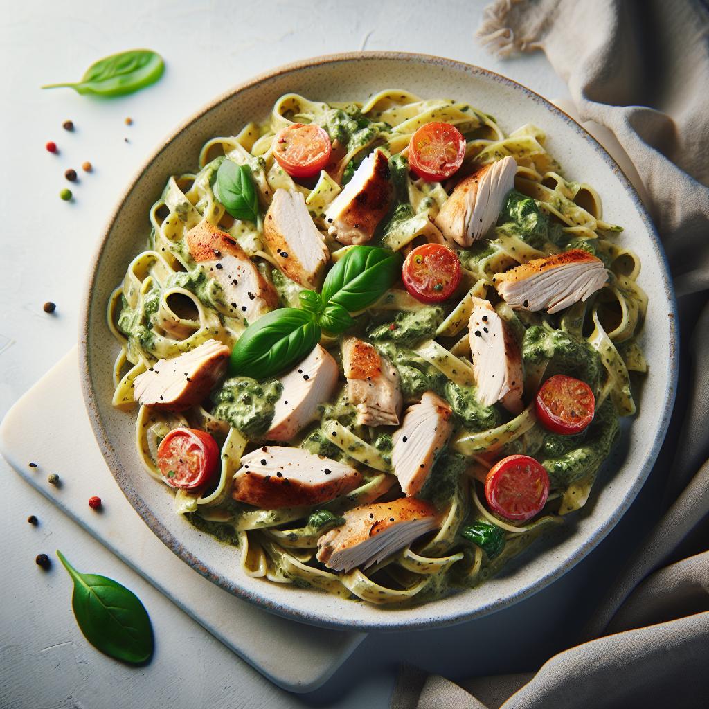 Indulge in Creamy Pesto Chicken Pasta: A Flavorful Delight