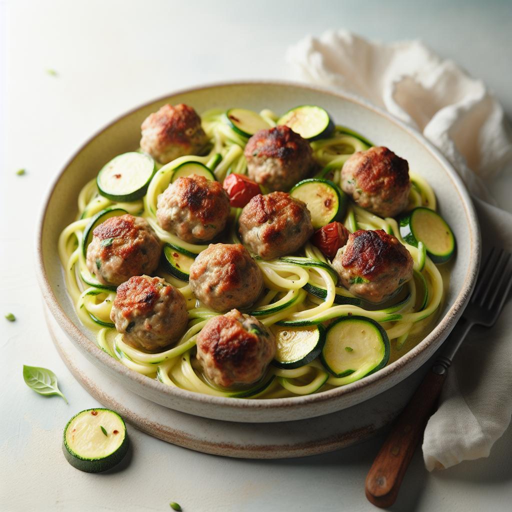 Wholesome Turkey Meatballs with Zucchini Noodle Delight
