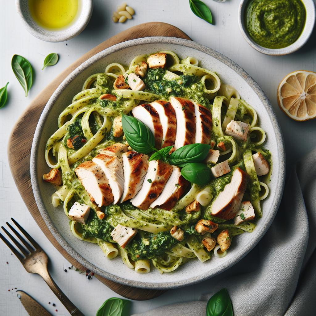 Indulge in Creamy Pesto Chicken Pasta: A Flavorful Delight
